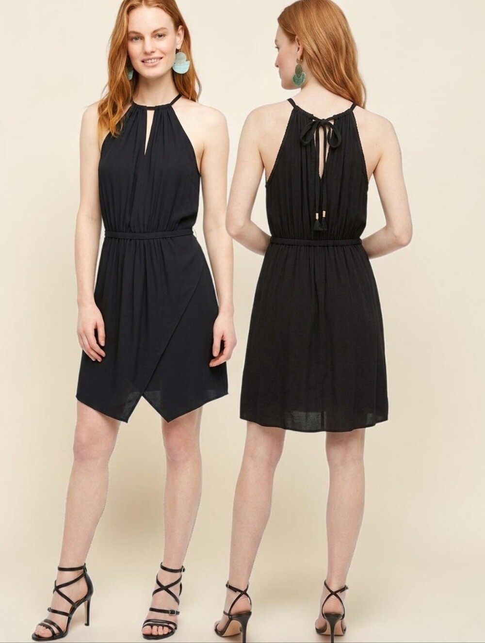 ANTHROPOLOGIE Floreat Livia Crepe Halter Mini Dress - Size 4